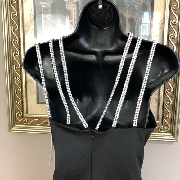 Shelby Nites Cocktail Dress Rhinestone Straps Sz 8 - Picture 3 of 9